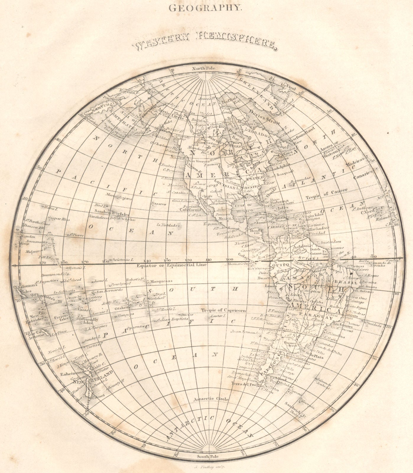 WESTERN HEMISPHERE.North America South America.(Oxford Encyclopaedia) 1830 map
